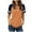 Orange, variant on HAiming Womens Short Sleeve Tops Summer Color Block Round Neck T-Shirt Trendy Plus Size Loose Casual Tunic Blouses