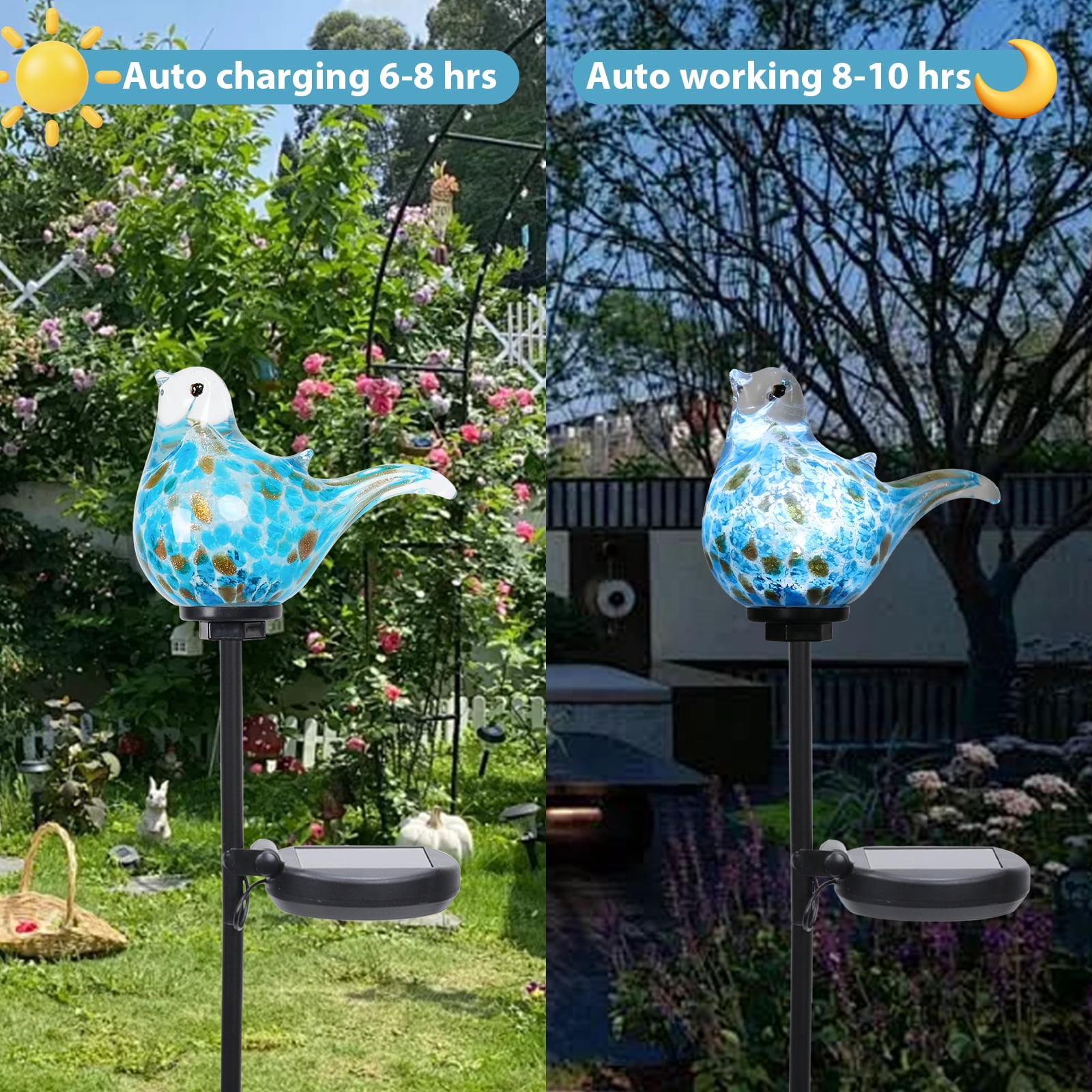 Outdoor Garden Stake,Solar Bluebird Lights, Solar LED Light Stake Decoration For Paths,Lawn,Yard,Garden