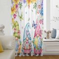 thumbnail image 5 of Spring Easter Sheer Curtains 63 Inches Long, Watercolor Eggs Gnomes Floral Butterflies Plants Light Filering Curtains, Breathable Simi Curtain Privacy Drapes for Living Room Bedroom Window Treatment, 5 of 9