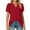 Red, variant on Buigttklop Women'S Tunic Pleated Tops Clearacne Plus Size Women'S Short Sleeve Solid Color Petal Sleeve V-Neck Top