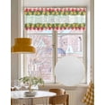 thumbnail image 4 of Summer Flowers Kitchen Valances for Windows Farmhouse Linen Window Valance Curtain for Living Room Window Treatment Leaves Red Plaid Country Retro Farm Valance Rod Pocket Topper Drape, 60 x 18 Inch, 4 of 6