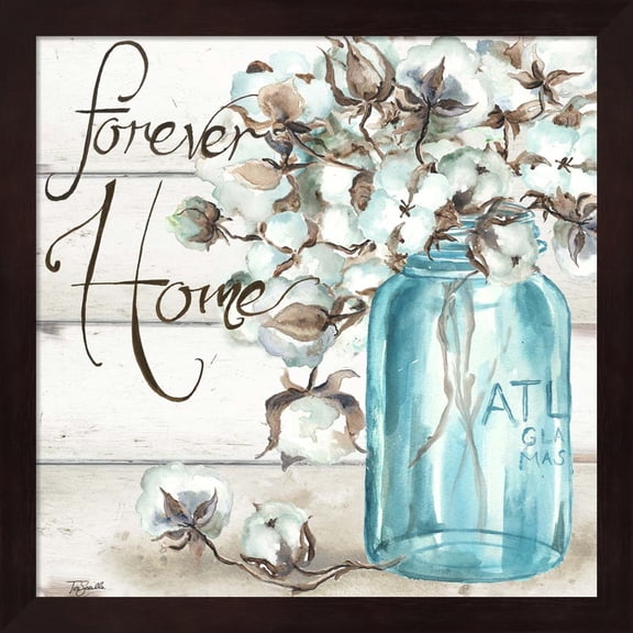 Great Art Now Cotton Boll Mason Jar II Home by Tre Sorelle Studios Framed Wall Art 13"W x 13"H