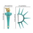 thumbnail image 4 of Statue of Liberty Headband and Torch 2 Piece Party Cosplay Costume Set Dress Up Accessory for Halloween Mardi Gras Birthday Celebrations, 4 of 5