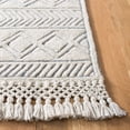thumbnail image 3 of SAFAVIEH Casablanca Osmond Geometric Striped Shag Area Rug, Ivory/Blue, 5' x 8', 3 of 6