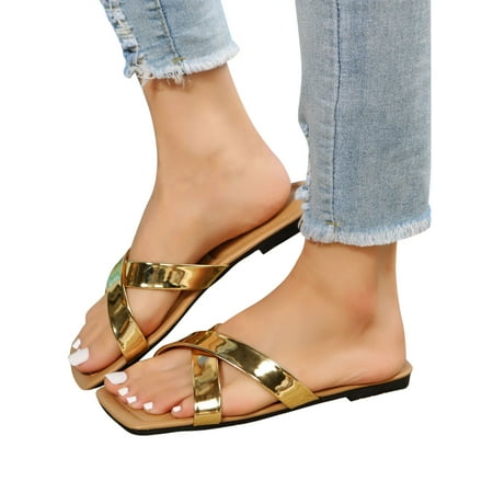 

Juebong Sandals clearance Boho Slide Sandals for Women Girls Dressy Low Wedge Thong Sandals Casual Toe Ring Flat Sandals Cute Summer Bohemian Travel Flip Flop Sandal Shoes
