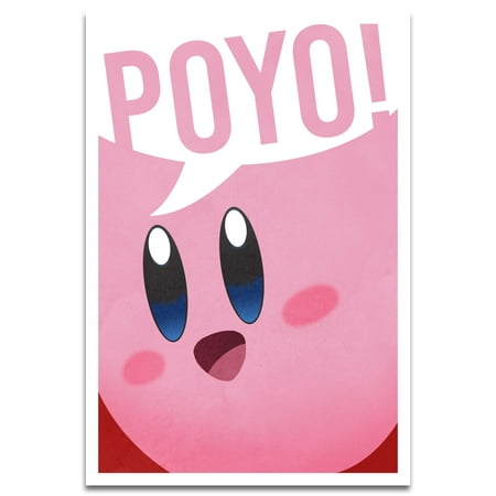 - Visionary Prints 'Poyo' | Gamer Wall Art - Pink Typography Text Art | Modern Contemporary Poster Print, 13x19 inch