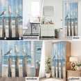 thumbnail image 6 of Seagull Ocean Beach Fabric Shower Curtain Oil Painting Washable Shower Curtains for Bathroom, Waterproof Bath Curtain with Hooks Home Decor 36x72in, 6 of 8