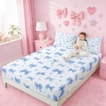 thumbnail image 3 of Erosebridal Blue Bowtie Girls Queen Sheet Sets,Cute Coquette Bowknot Bed Set For Kids 4-Piece, 3 of 6