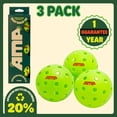 thumbnail image 3 of AMP Easy Rally 40 Outdoor Pickleball Balls, 3 pack, Neon Yellow-Green, 3 of 8