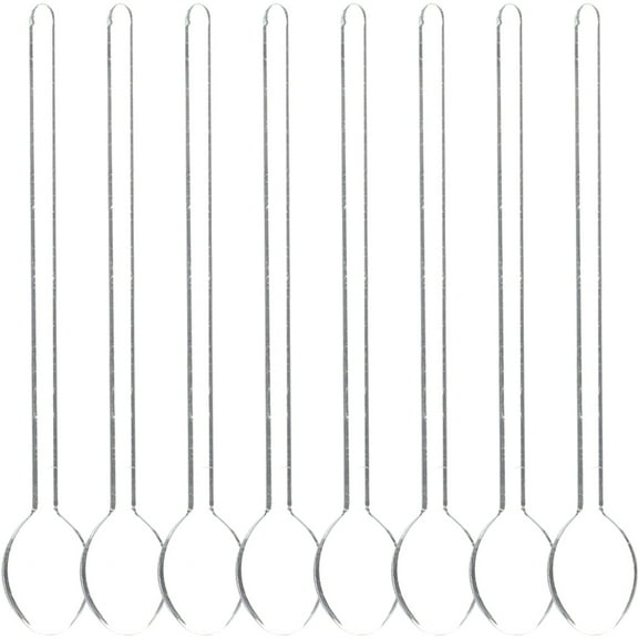 ULTNICE 8Pcs Transparent Spoons for Coffee and Dessert in Borosilicate Glass with Modern Design for Adults