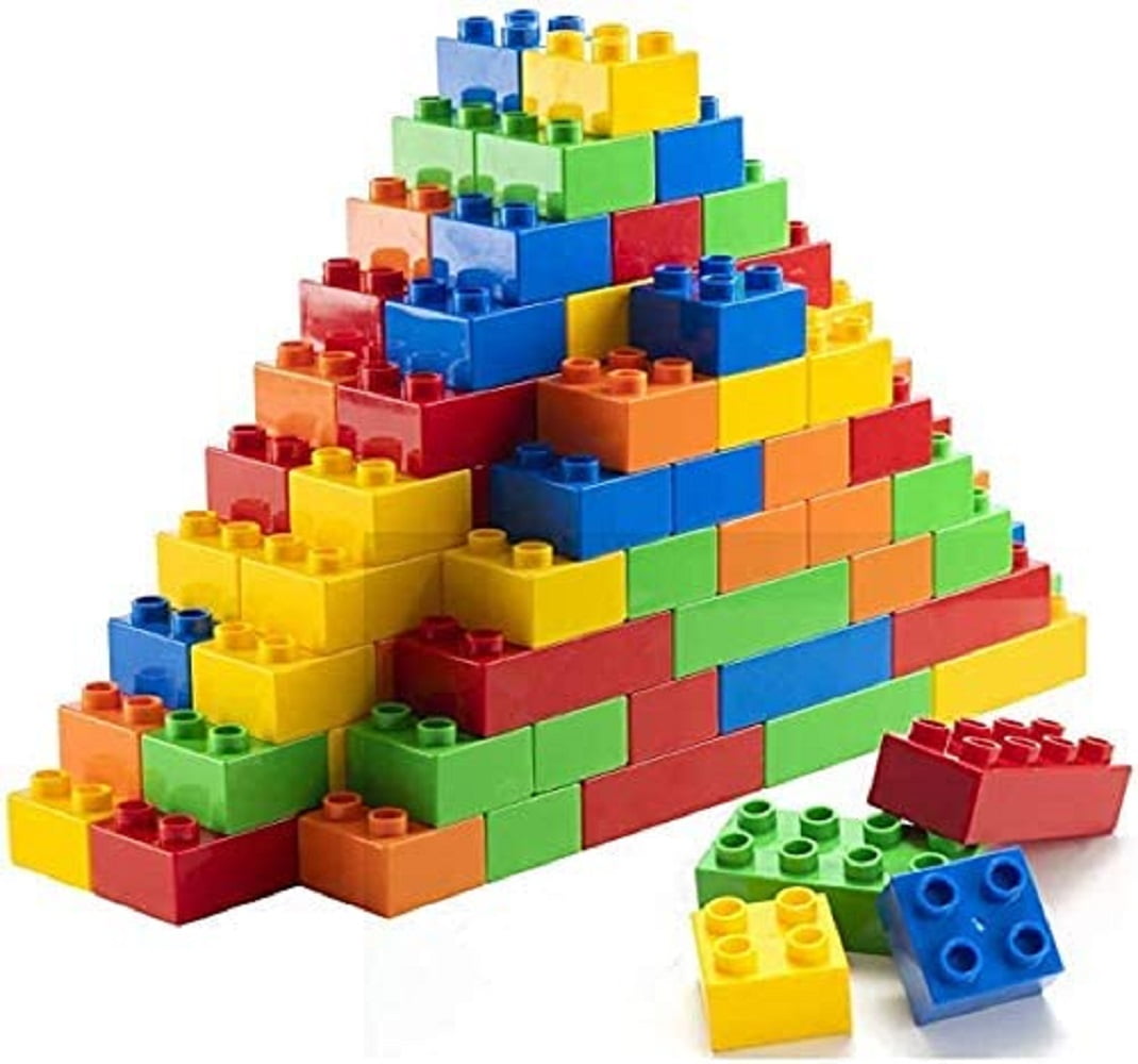 Lego DUPLO YELLOW ORANGE BLUE GREEN RED BLOCK LOT of 80 2X2 BRICK 8 COLORS 10 EA 