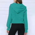 thumbnail image 4 of Huesdet Women Half Zip Cropped Sweatshirts with Pockets Soft Lightweight Quarter Zip up Long Sleeve Crop Tops Sweaters Outwear Coat Sweatshirts Pullover(Green,M), 4 of 6