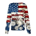 thumbnail image 2 of Cozyfit Scrubs Jackets for Women Long Sleeve Crew Neck Nursing Working Uniform with Pockets American Flag Patriotic Shirts, 2 of 5