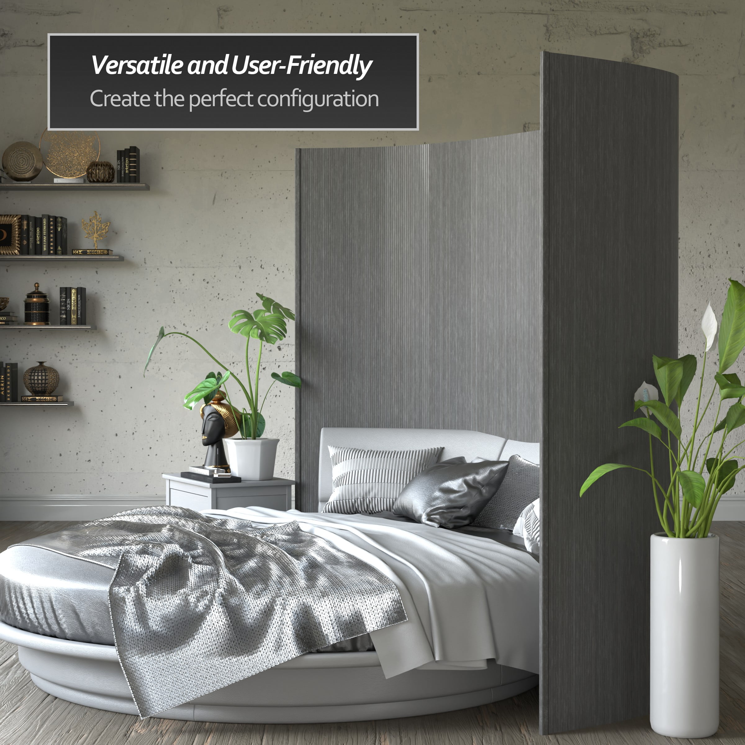 7 ft. Tall Bamboo Wave Screen - Grey
