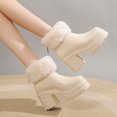 thumbnail image 3 of NECHOLOGY Botas Mujer Zapatos Botines mujer Los botines largos de nieve de algodón mantienen el calor para las mujeres botas largas hasta la rodilla para la nieve botas de mujer (White, 7.5), 3 of 4