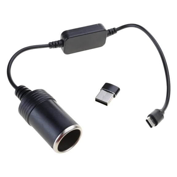 Jesscasday Car Power Converter USB C 5V to 12V Adapter with Cigarettes Lighter Port for Car