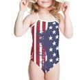 thumbnail image 3 of FOR U DESIGNS Breathable Halter Bathing Suits for Teens Girls USA Flag Off Shoulder Swimwear, 4th of July, Fashion Summer Beach Pool Swimsuit Size 3-4, 3 of 6