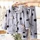 thumbnail image 1 of Pijamas de franela suave para niños y niñas, conjuntos de ropa de dormir con dibujos animados, Tops gruesos y cálidos con solapa y pantalones, invierno, 2023 xuanjing unisex, 1 of 2