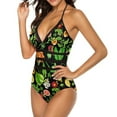 thumbnail image 4 of Colorful Fruit Print Swimsuit Gre Leaves One Piece Swimwear Push Up Fashion Monokini Sexy Holiday Swim Pattern Beach Wear, 4 of 7