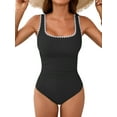 thumbnail image 1 of Charmo Maillot de Bain une Pièce pour Femmes à Encolure Carrée avec Bretelles Plus Larges, Tenue de Bain, 1 of 5