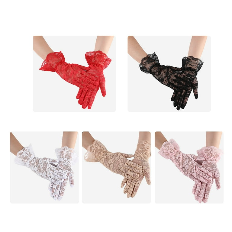 Jygee 1 Pair Lace Gloves Beautiful Women Clothes Decor Short