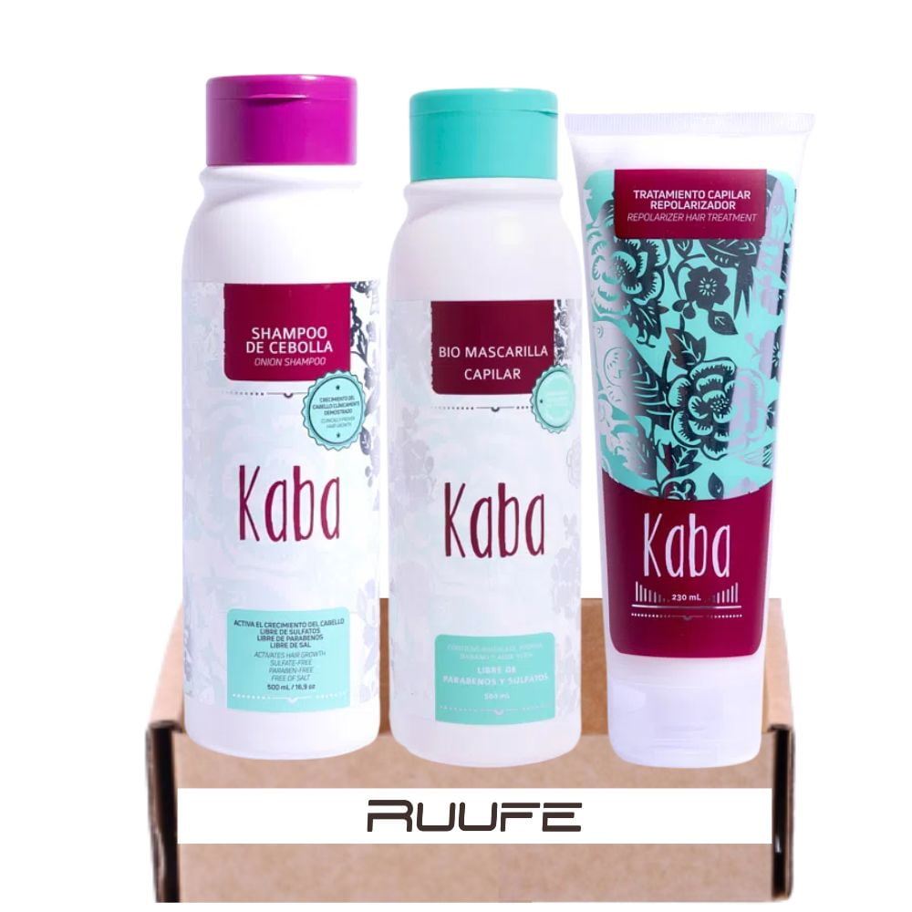Onion Shampoo or Shampoo de Cebolla kaba (3 pack) kaba shampoo de