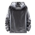 thumbnail image 2 of Chaqueta con capucha impermeable brillante para hombre, 2 of 3