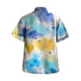 thumbnail image 4 of Camisas Para Hombre Slim Fit Hombres Casual Manga corta Primavera Verano Turndown Neck 3D Impreso Camisas Moda Top Blusa Camisas (Green, L), 4 of 5