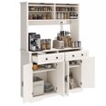 thumbnail image 3 of Craftian 71"H Pantry Cabinet with Hutch Charging Station, Farmhouse Tall Kitchen Storage Cabinet with Drawers, 3 of 10