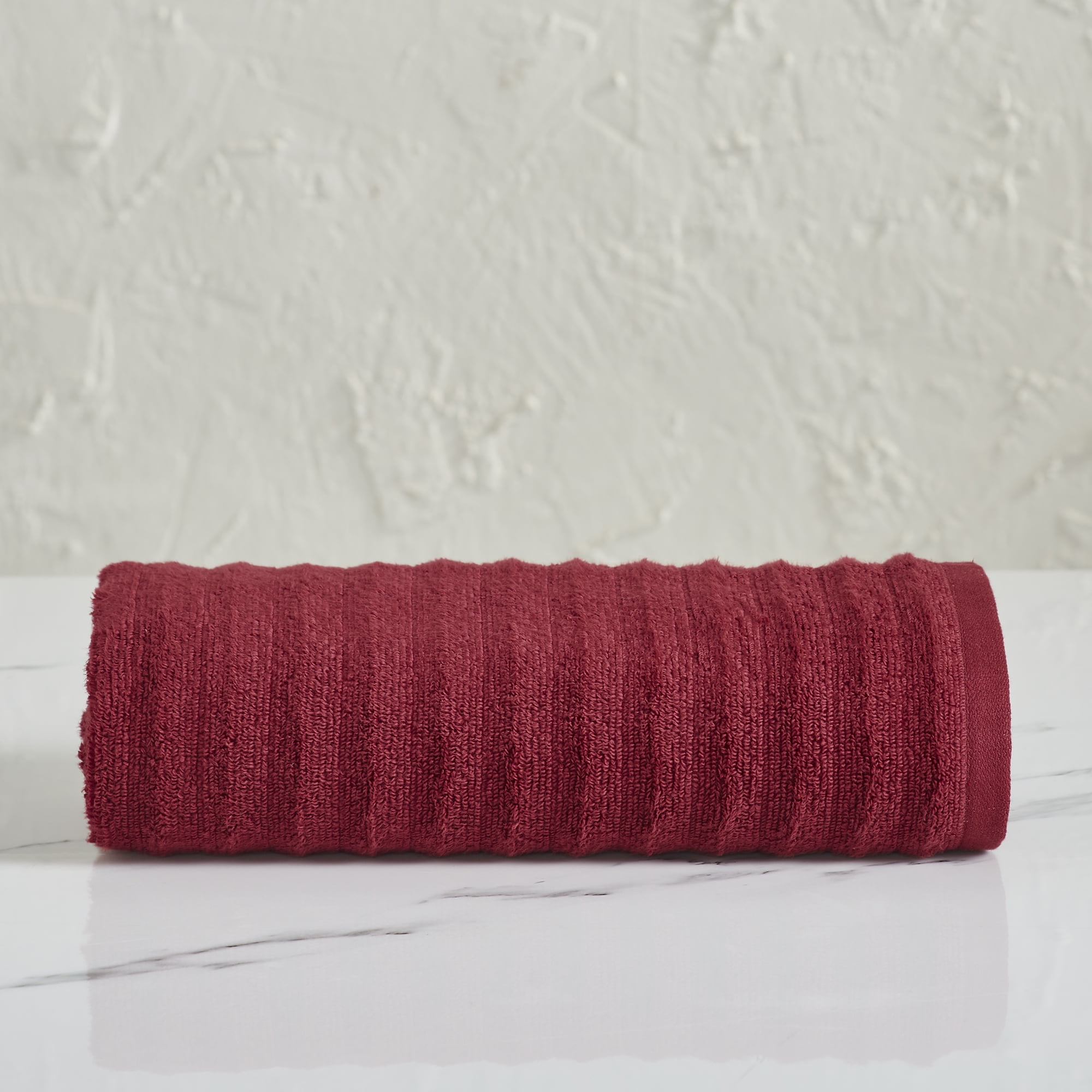 Mainstays Performance Textured Bath Towel, 54 x 30, Red Sedona
