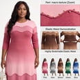 thumbnail image 2 of Bouncy Dresses for Women Church Elegance Pearl Midi Dress, 3/4 Sleeve Flowy A-Line, High Stretch One Size, 2 of 5