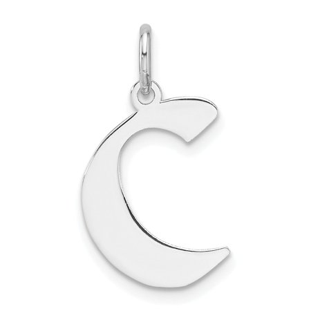 Sterling Silver Letter C Pendant Necklace for Women or Unisex, Polished Initial Charm, Minimalist Alphabet Jewelry, 925 Silver Identity Necklace, Monogram Style Name Design