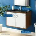 thumbnail image 2 of Modway Transmit 30" Wall-Mount Bathroom Vanity in Walnut Black, 2 of 10