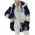 thumbnail image 2 of New&Trending!Toonshare Black***Friday ,Clearance,Shacket Jackets for Women,Womens Winter Jacket,Jean Jacket for Women Plus Size Clearance,Plush Color-Block Zipper Pocket Hooded Jacket Navy XL, 2 of 6