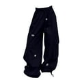 thumbnail image 4 of Ruyang Girls Parachute Pants Kids Wide Leg Cargo Pants Y2K Butterfly Street Trousers Pockets Loose Baggy Hiking Pants Grunge Clothes, 4 of 4