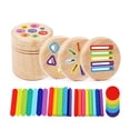 thumbnail image 3 of Juego de dados cilíndricos, juguetes de viaje, madera, colores, formas, clasificación, juguete para niños de 2 a 3 años 4 en 1, 3 of 9