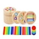 thumbnail image 3 of Juego de dados cilíndricos, juguetes de viaje, madera, colores, formas, clasificación, juguete para niños de 2 a 3 años 4 en 1, 3 of 9
