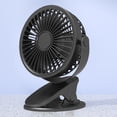 thumbnail image 4 of Clips pequeño ventilador 360 rotación abrazadera ventilador USB recargable para cochecito de escritorio de oficina, 4 of 7
