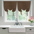 thumbnail image 4 of Dark Brown Rattan Balloon Curtains for Bedroom/Front Door/Bathroom, Vintage Abstract Wicker Texture Tie Up Curtains 63 Inch Length Light Filtering Kitchen Curtains Shades for Windows 46"x63", 4 of 8