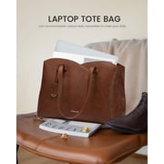 LOVEVOOK Laptop Tote Bag for Women, Work Bags Laptop Bag Teacher Tote Bag, Leather Computer Bag Large Purses Handbag Professional Briefcase, Black, Fits 15.6 Inch Laptop, Black