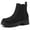 Black Suede, variant on Women's Chelsea Boots Chunky Heel Lug Sole Ankle Boots Elastic Side Slip-on Fashion Booties Black PU 9