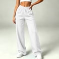 thumbnail image 7 of BUIGTTKLOP Womens Sweatpants Fleece Lined Wide Leg Baggy Lounge Sweat Pants High Waisted Comfy Casual Warm Fall Winter Workout Gym Trousers, 7 of 7