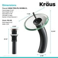 thumbnail image 6 of KRAUS Tall Waterfall Bathroom Faucet for Vessel Sink with Clear Glass Disk and Pop-Up Drain, Oil Rubbed Bronze Finish, 6 of 10