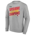 thumbnail image 2 of Men's Fanatics Heather Gray Kansas City Chiefs Super Bowl LVIII Champions Iconic Victory Crewneck Pullover, 2 of 4