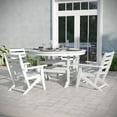 thumbnail image 3 of Emma + Oliver Indoor-Outdoor 48" Round Recycled HDPE Adirondack Dining Table for 4 in White, 3 of 8