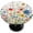 Colorful Flower, variant on Spring Flower Round Fitted Tablecloth with Elastic Edge 36"-42" Fitted Table Cloth for Round Table Circular Table Cover Waterproof Wipeable Round Elastic Table Cloth