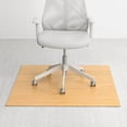 thumbnail image 2 of Anji Mountain Bamboo Rug Co. AMB24034 48 Inch x 42 Inch NATURAL Bamboo Roll-Up Chair Mat- no tongue.5mm thick.felt backing, 2 of 4