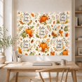 thumbnail image 5 of Pumpkins Shades Interspersed with Clusters Leaves Acorns, Mystical Fantasy for Space Lovers, Aesthetic Wall Decor, Halloween Gift, Tapestry Wall Hanging for Dorm and Living Room, 5 of 7