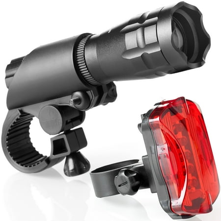 TeamObsidian Bike Light Set - Super Bright LED Lights for Your Bicycle - Easy to Mount Headlight and Taillight with Quick Release System - Best Front and Rear Cycle Lighting - Fits All Bikes 200 (Best Mtb Front Light)