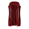 thumbnail image 4 of WTOBBY Women's Fashion Plush Vest with Zipper and Hood, Sleeveless Loose Fit Warm Jacket for Fall and Winter, Solid Color Soft Outerwear,Wine 2XL, 4 of 6